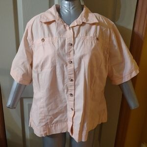 C.E. SCHMIDT Womens Work Wear Pink Shirt Size 1x Western Cowgirl